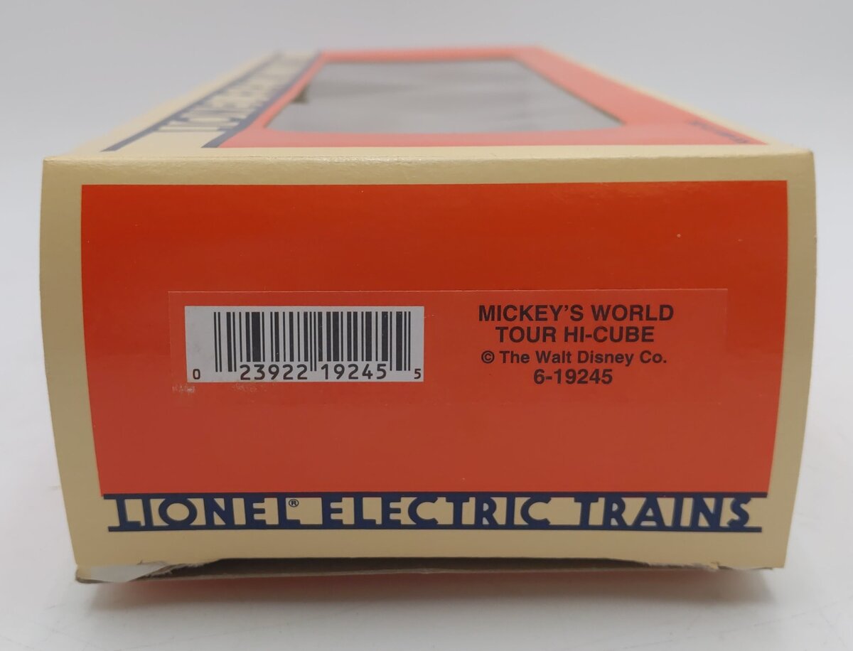 Lionel 6-19245 O Gauge Disney Mickey‘s World Tour Hi Cube Boxcar #19245 EX/Box