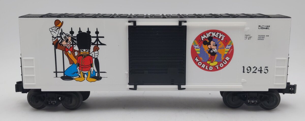 Lionel 6-19245 O Gauge Disney Mickey‘s World Tour Hi Cube Boxcar #19245 EX/Box