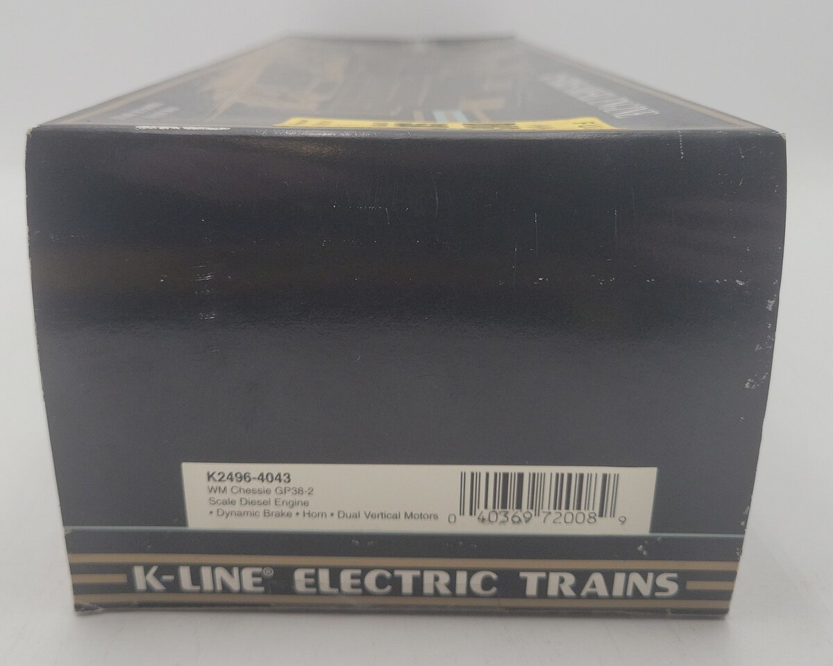 K-Line K2496-4043 O Gauge Chessie GP38-2Diesel Locomotive #4043 EX/Box