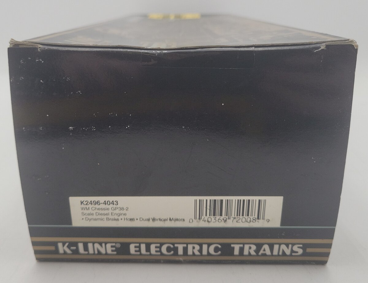 K-Line K2496-4043 O Gauge Chessie GP38-2Diesel Locomotive #4043 EX/Box