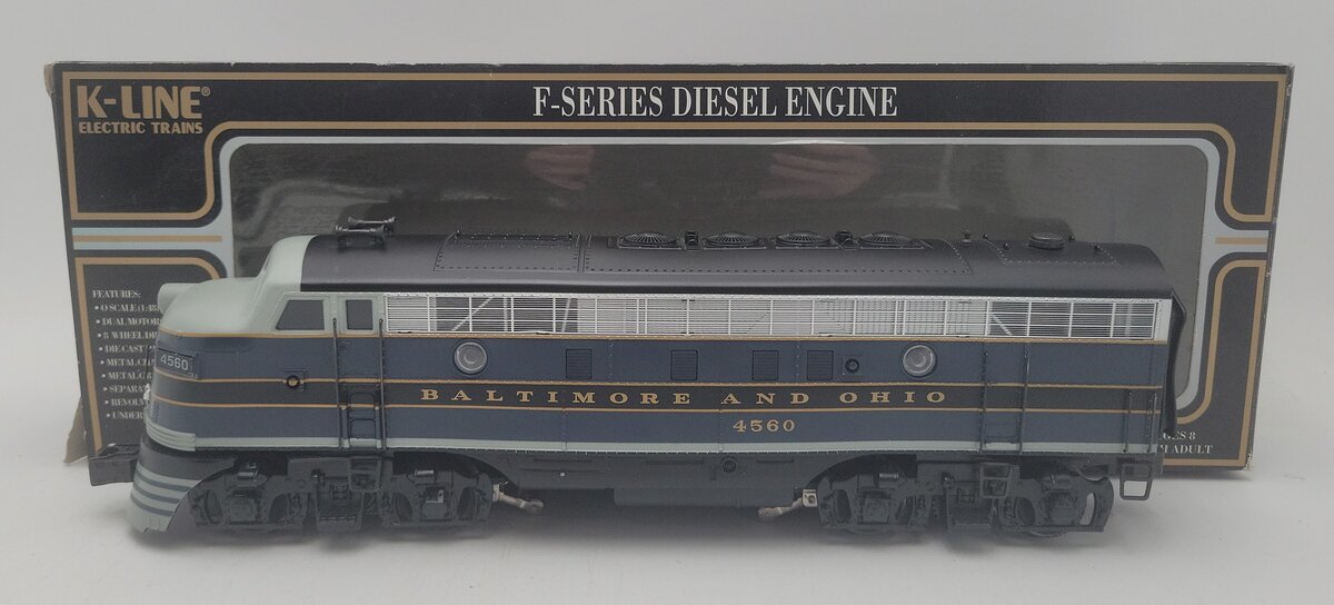 K-Line K2510-4560 O Baltimore & Ohio F-7 A Unit Powered Diesel Locomotive #4560 EX/Box