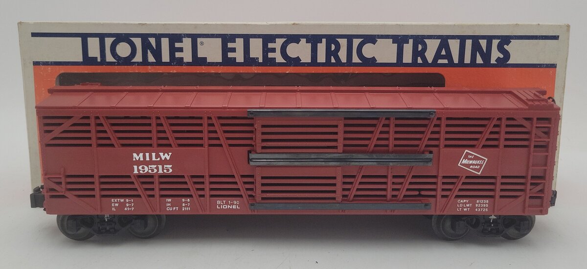 Lionel 6-19515 O Gauge Milwaukee Road Stock Car EX/Box