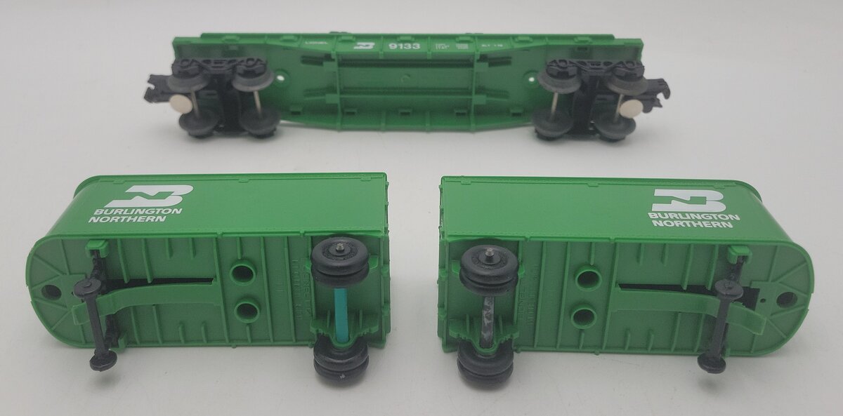 Lionel 6-9133 O Gauge Burlington Northern Flatcar #9133 with Trailers EX/Box