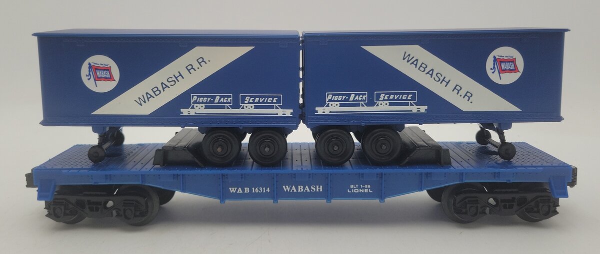 Lionel 6-16314 O Gauge Wabash Flatcar with Wabash Trailers #16314 EX/Box