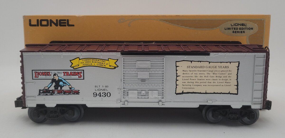 Lionel 6-9430 O Gauge Joshua Lionel Cowen The Standard Gauge Years Boxcar EX/Box