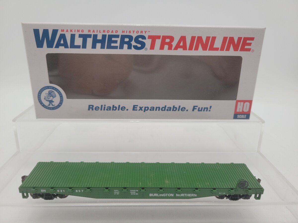 Walthers 931-1601 HO Burlington Northern Flatcar #621857 - Ready to Run EX/Box