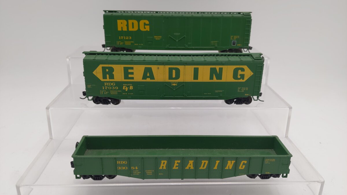 Athearn 2307 HO Scale Reading Company 50' Box Car & Gondola Kit (Set of 3) EX