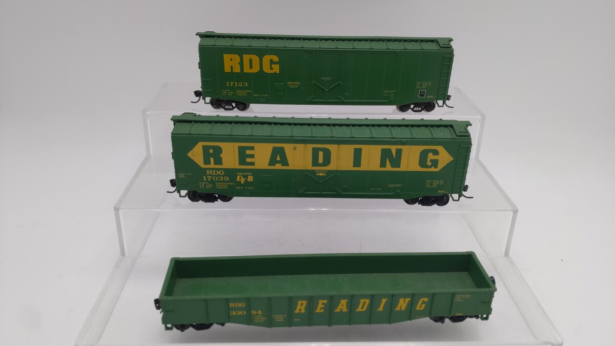 Athearn 2307 HO Scale Reading Company 50' Box Car & Gondola Kit (Set of 3) EX