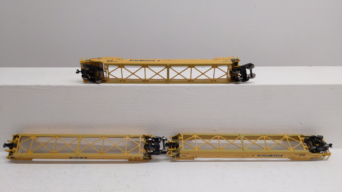 Kato 30-9051 HO Scale TTX Maxi-IV Double Stack 3 Unit Well Car Set #724792 EX/Box