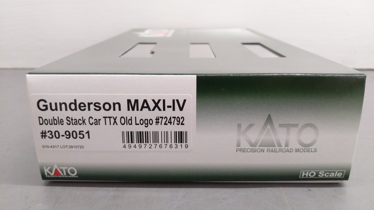Kato 30-9051 HO Scale TTX Maxi-IV Double Stack 3 Unit Well Car Set #724792 EX/Box