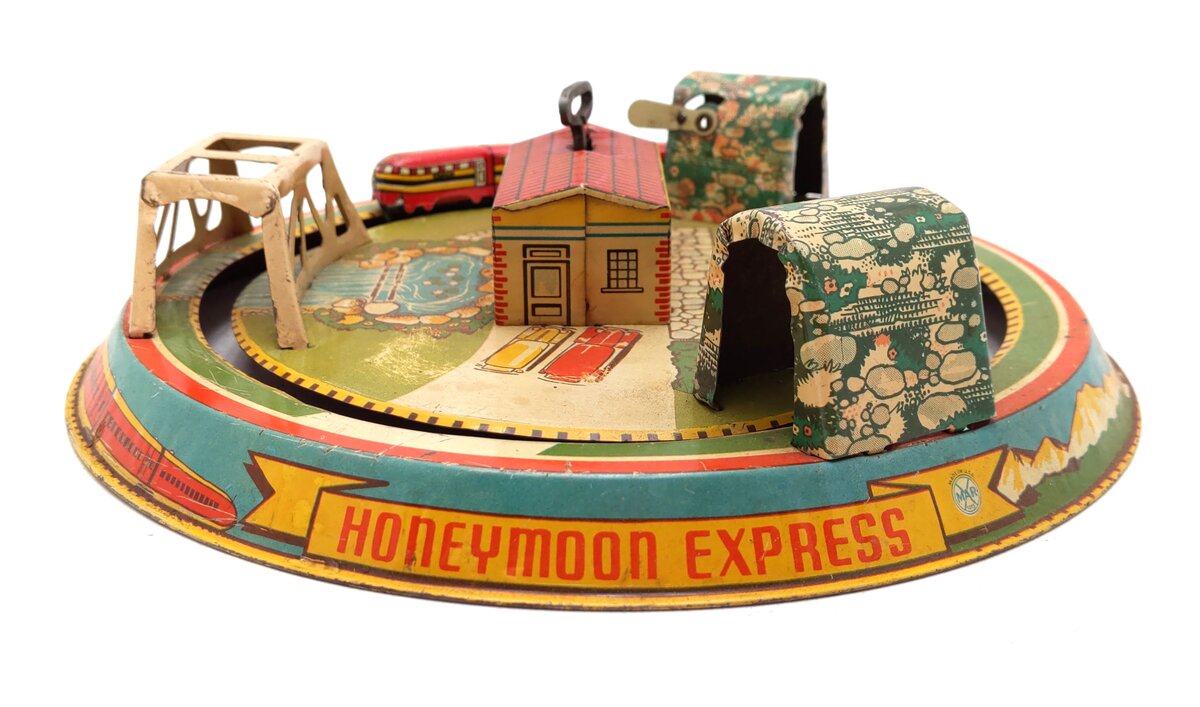 Marx Vintage Tin Litho "Honeymoon Express" Wind-up Toy
