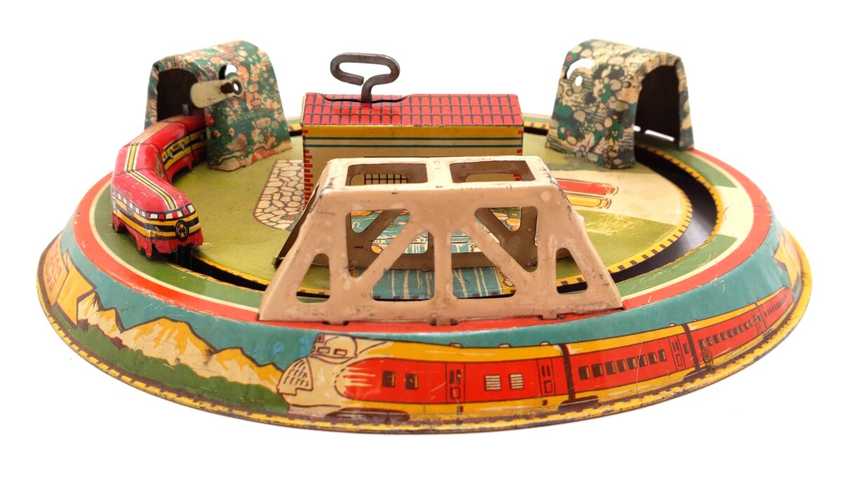Marx Vintage Tin Litho "Honeymoon Express" Wind-up Toy