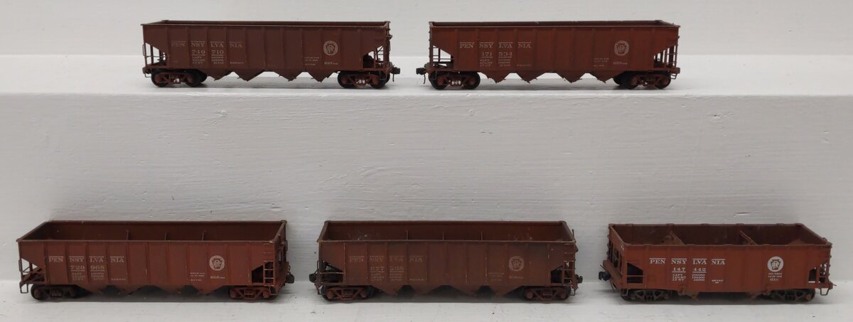 HO Scale Assorted BRASS CUSTOM Hopper Cars: 171534, 677298, 740710, 729968 [5]