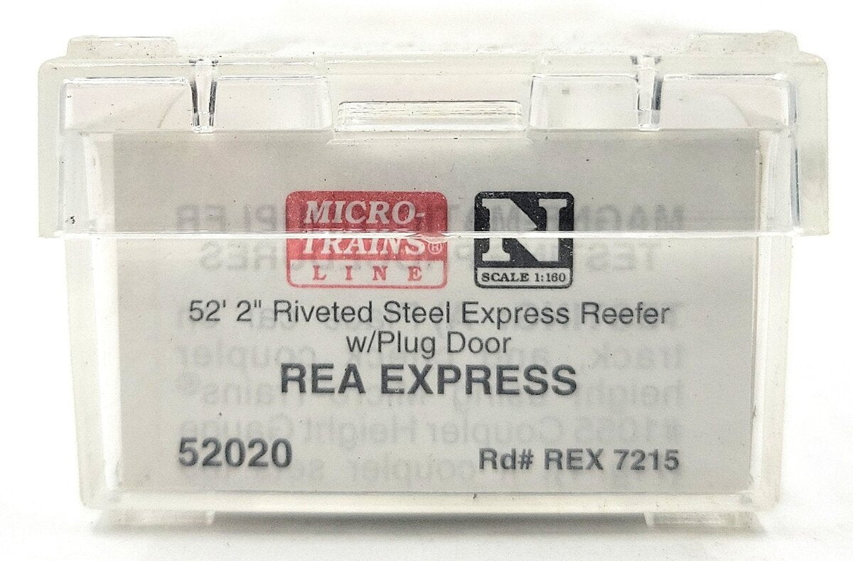 Micro-Trains 05200020 N REA 52' 2" Riveted Steel Plug Door Express Reefer #7215 LN/Box