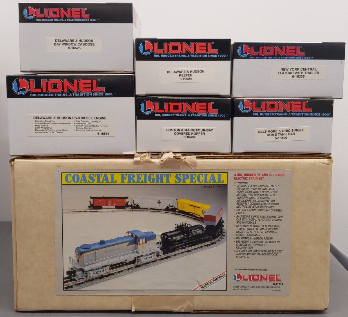 Lionel 6-11719 O Gauge Delaware and Hudson Coastal Diesel Freight Train Set EX/Box