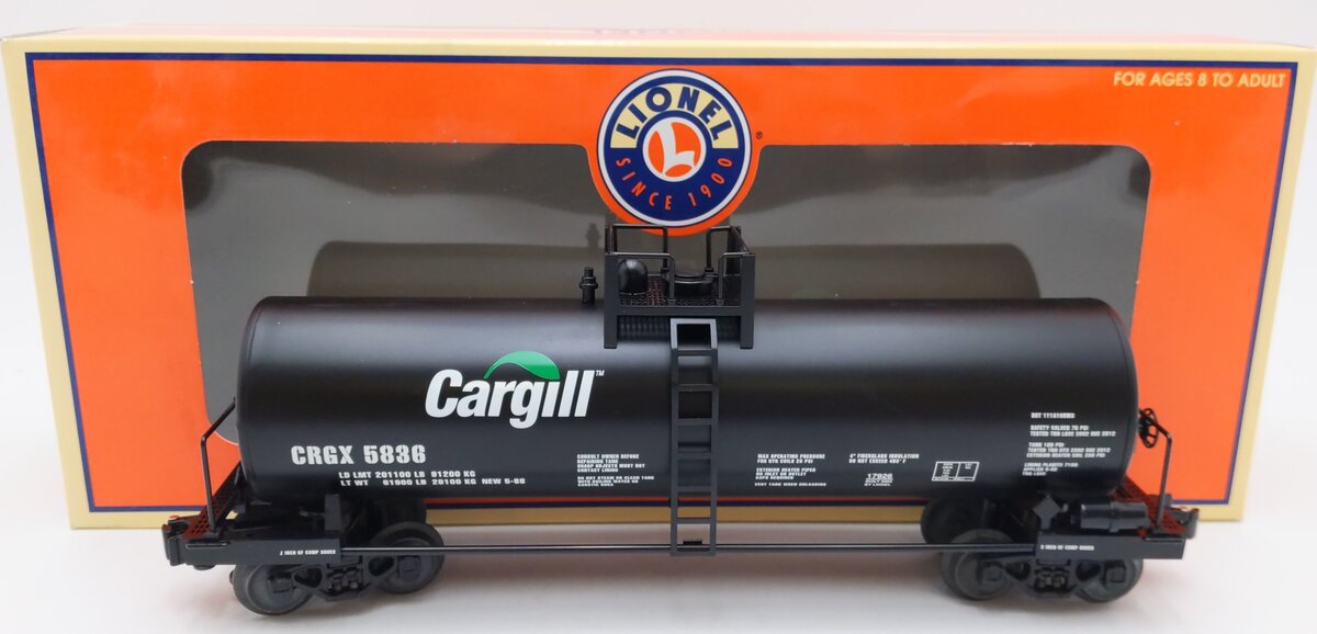Lionel 6-17926 O Gauge Cargill Unibody Tank Car #5836 EX/Box