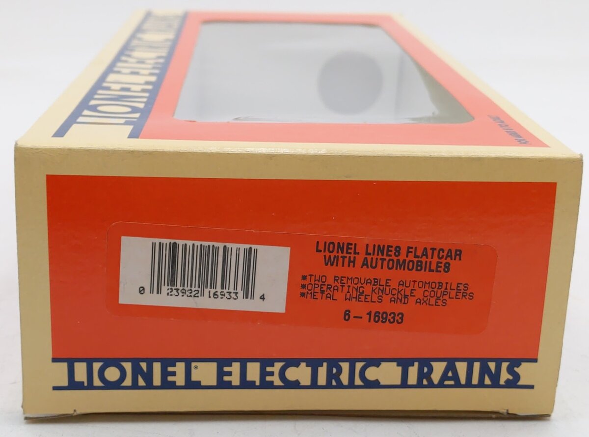 Lionel 6-16933 O Gauge Lionel Lines Flatcar with 2 Automobiles EX/Box