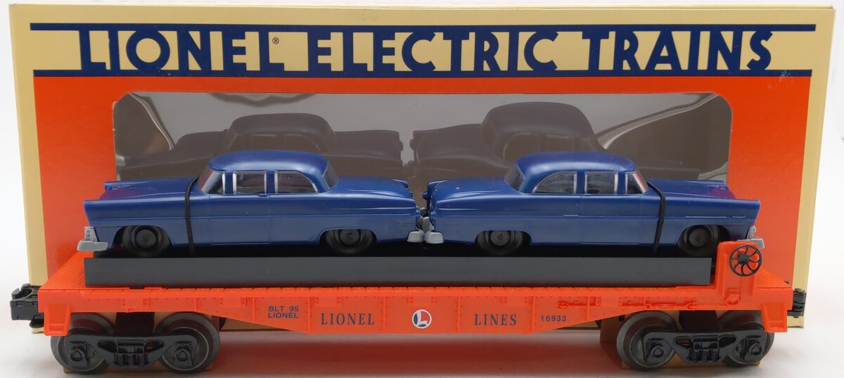 Lionel 6-16933 O Gauge Lionel Lines Flatcar with 2 Automobiles EX/Box