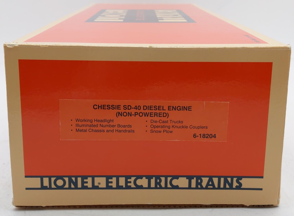Lionel 6-18204 O Gauge Chessie System SD40 Non-Powered Diesel Locomotive #8204 EX/Box
