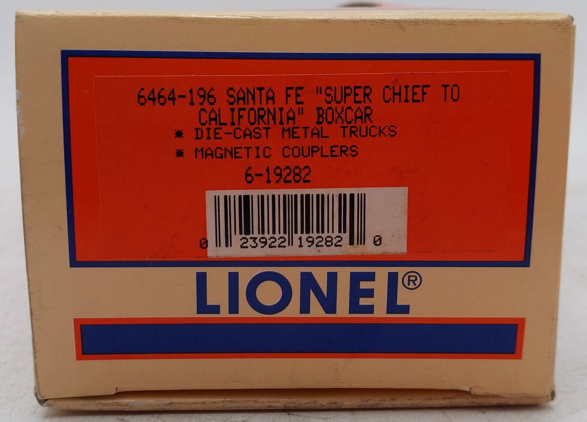 Lionel 6-19282 O Gauge Santa Fe "Super Chief to California" Boxcar 6464-196 EX/Box