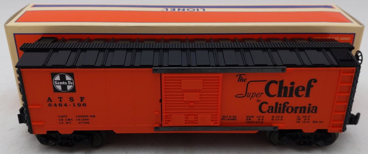 Lionel 6-19282 O Gauge Santa Fe "Super Chief to California" Boxcar 6464-196 EX/Box