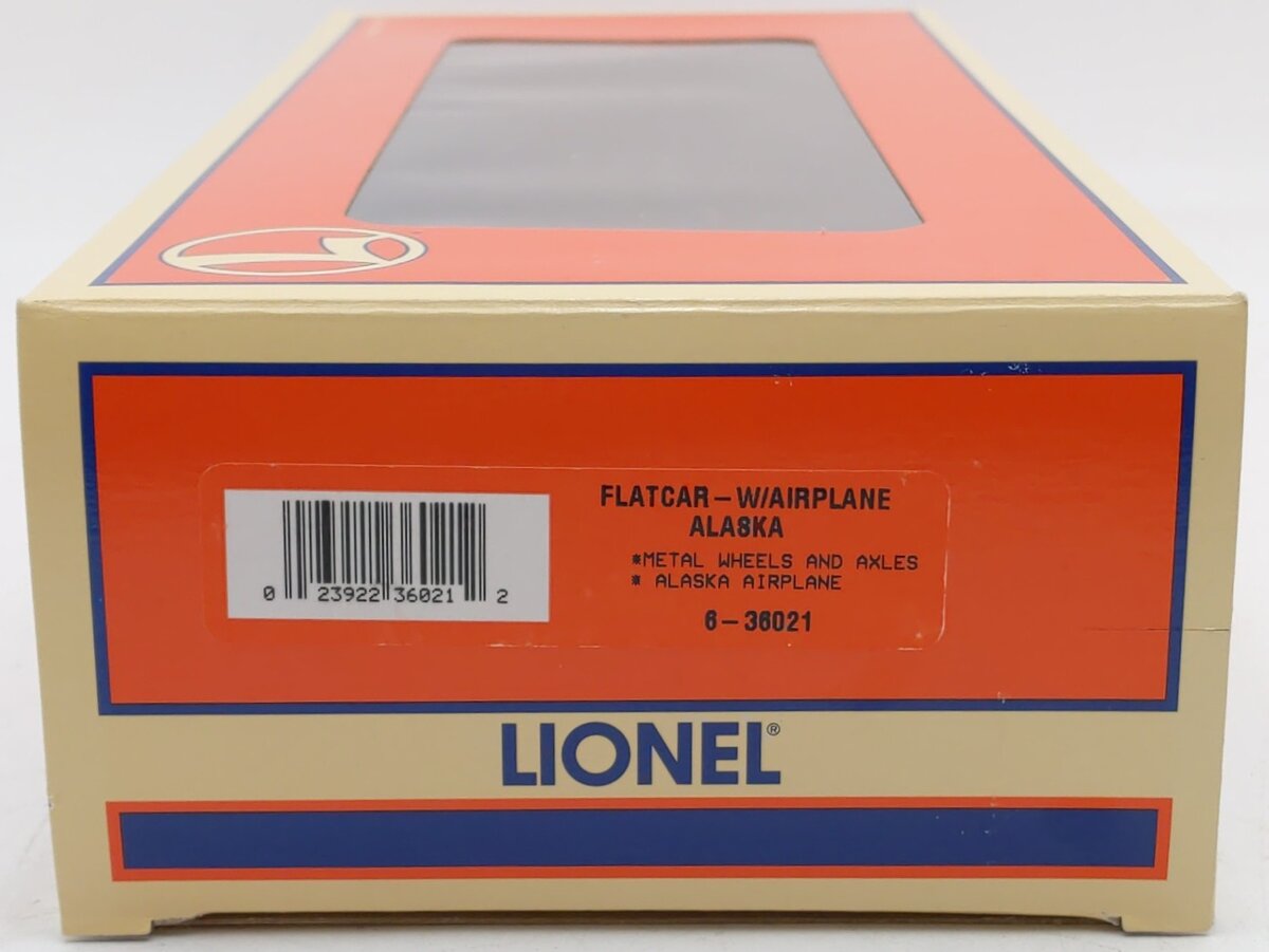Lionel 6-36021 O Gauge Flatcar with Alaska Airplane #6424 LN/Box