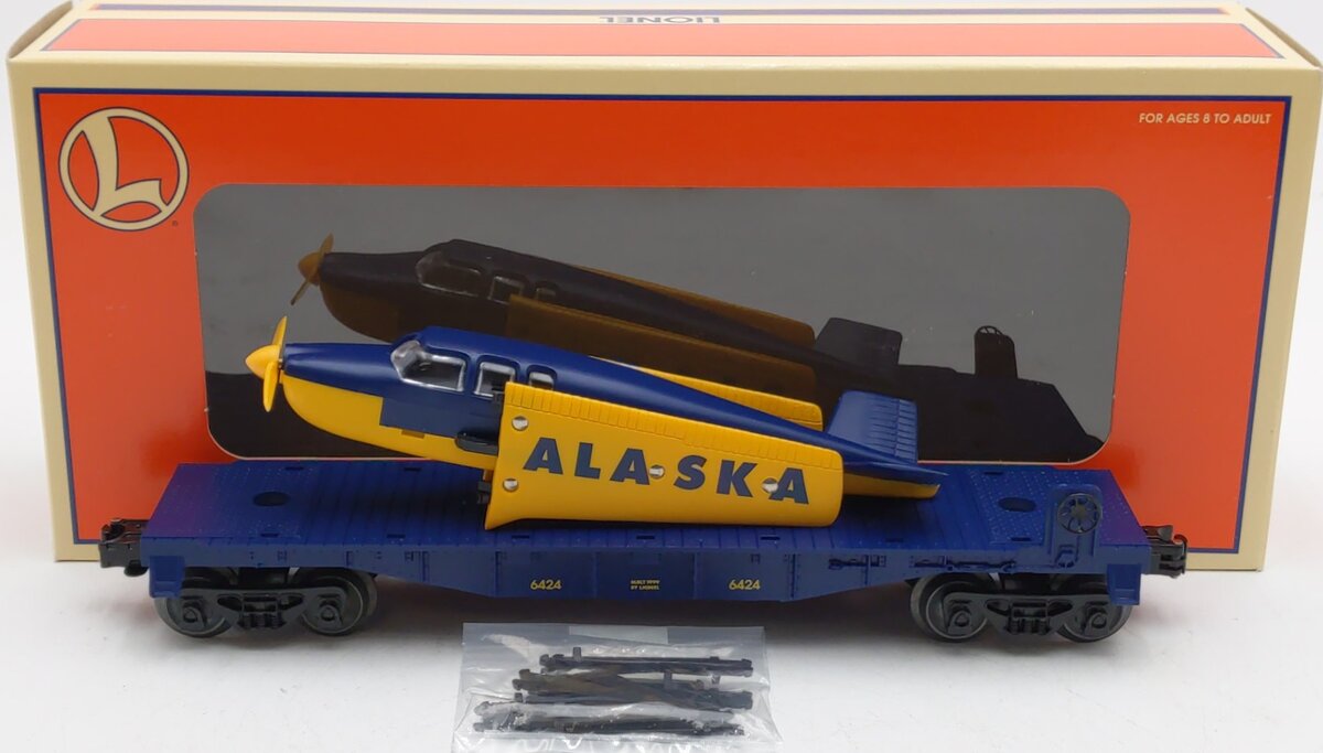 Lionel 6-36021 O Gauge Flatcar with Alaska Airplane #6424 LN/Box