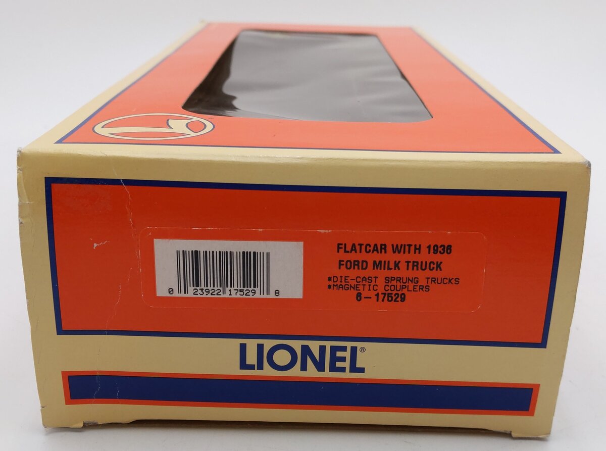 Lionel 6-17529 O Gauge AT&SF Flatcar w/Ford Milk Truck #90010 LN/Box