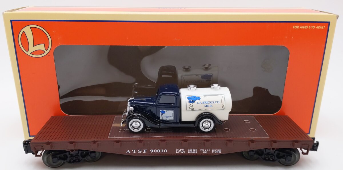 Lionel 6-17529 O Gauge AT&SF Flatcar w/Ford Milk Truck #90010 LN/Box