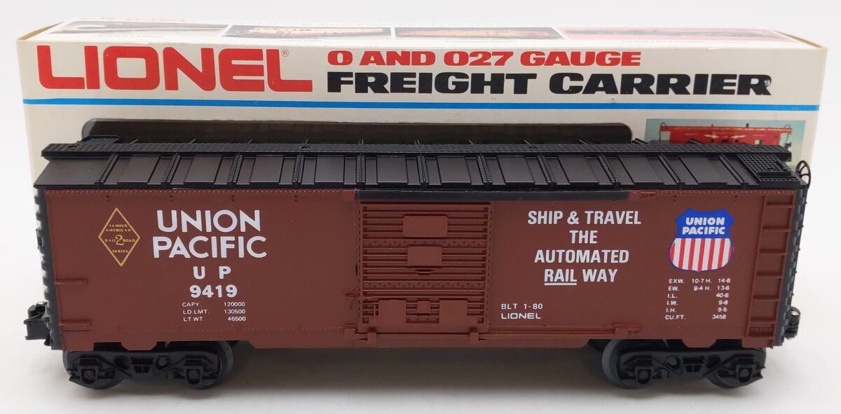 Lionel 6-9419 O Gauge Famous American Railroad Union Pacific Boxcar #9419 EX/Box