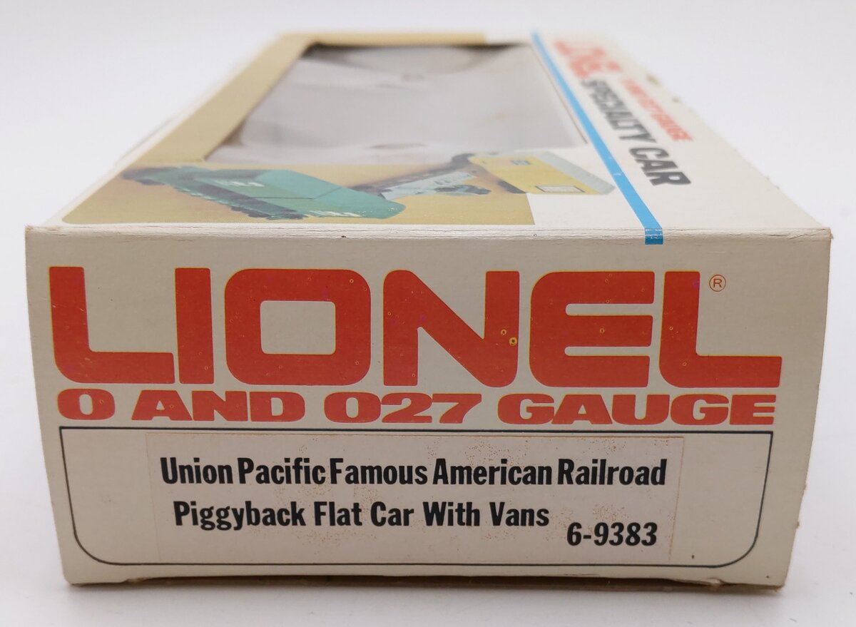 Lionel 6-9383 O Gauge Union Pacific FAR Piggyback Flatcar w/ Trailers EX/Box