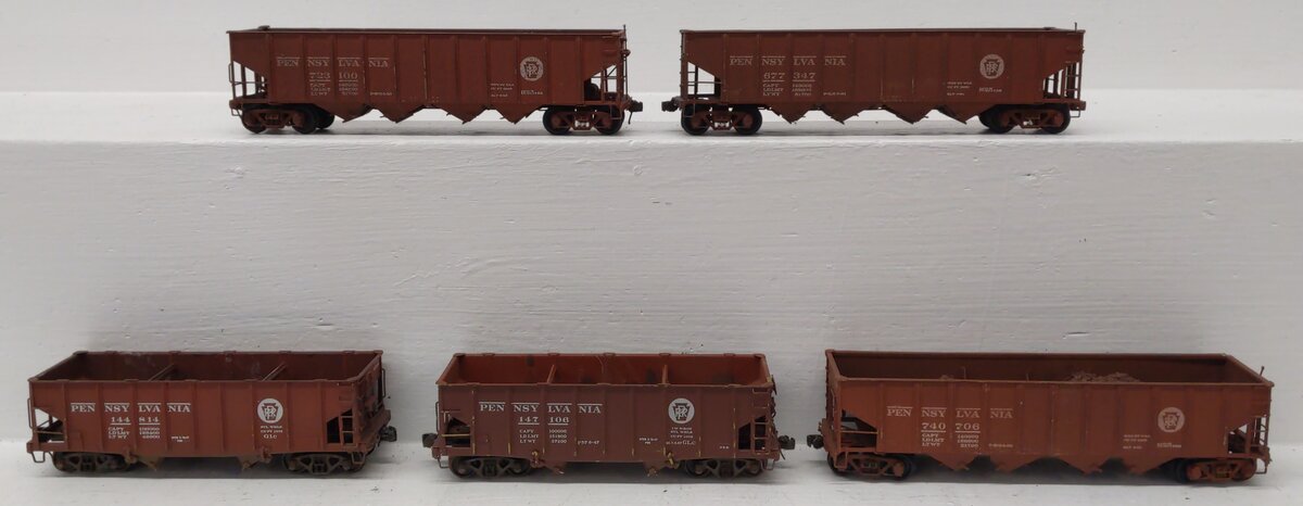 HO Scale Assorted BRASS CUSTOM Hopper Cars: 147106, 144814, 723100, 740706 [5]