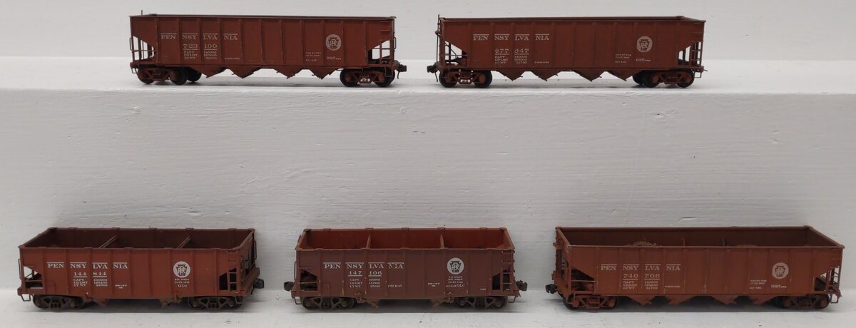 HO Scale Assorted BRASS CUSTOM Hopper Cars: 147106, 144814, 723100, 740706 [5]