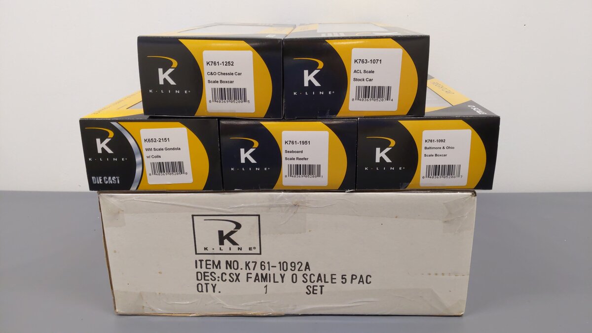 K-Line K761-1092A CSX Family 5-Car Set EX/Box