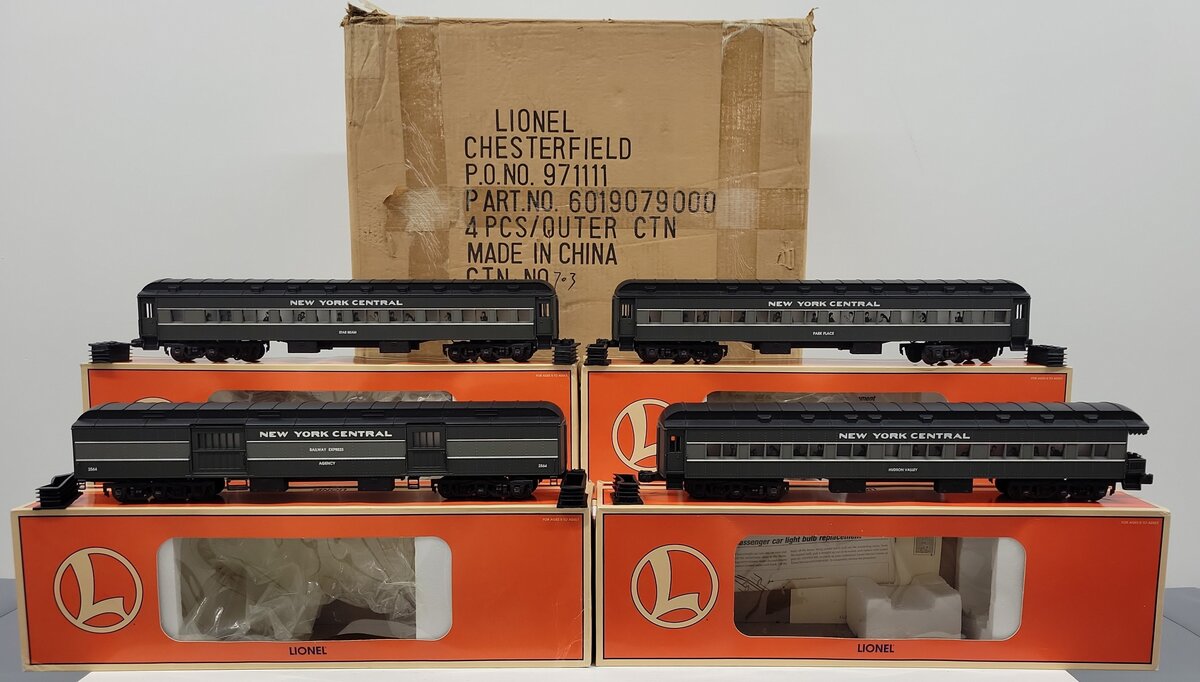 Lionel 6-19079 O Gauge New York Central Heavyweight 4-Pack Passenger Car Set EX/Box