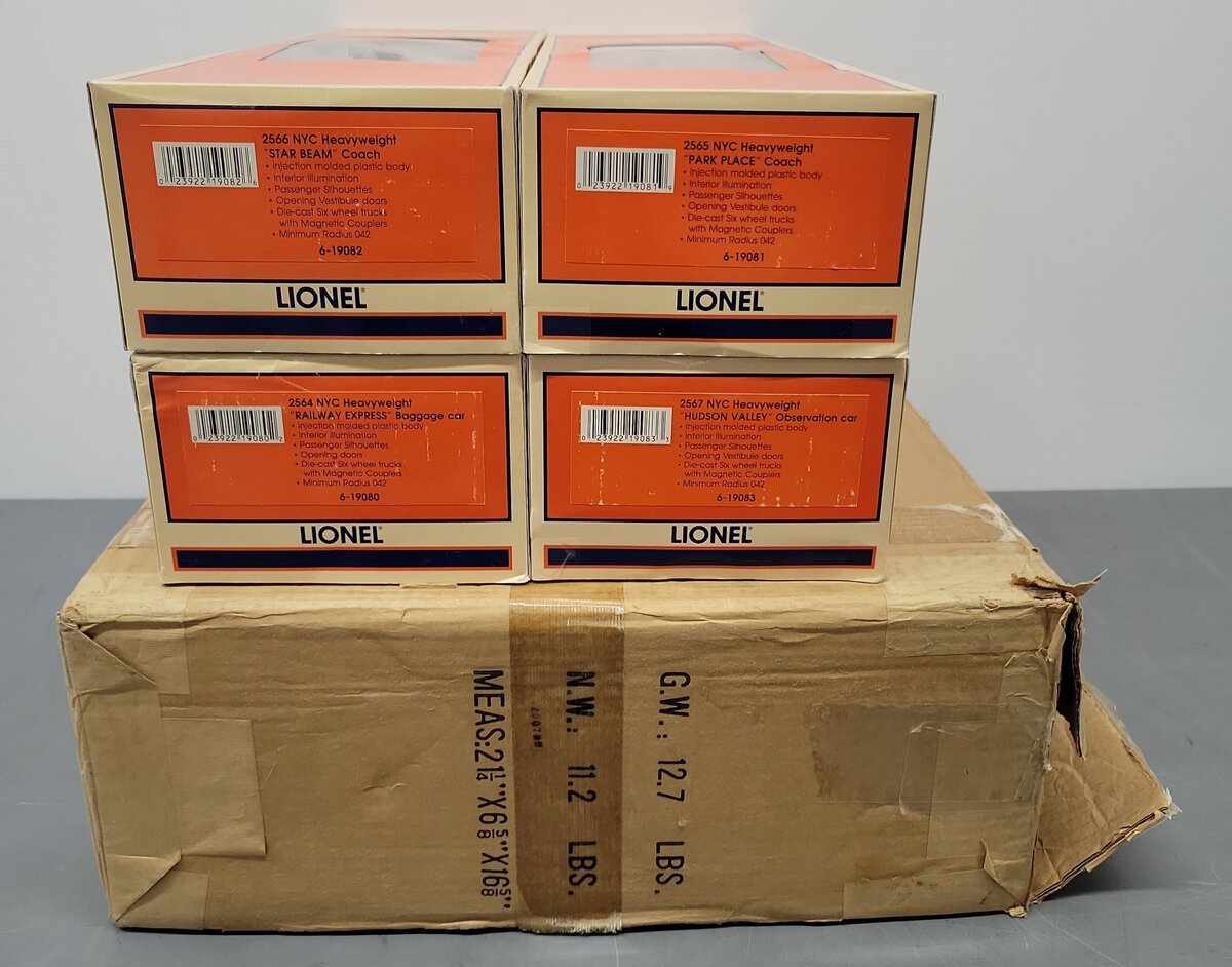 Lionel 6-19079 O Gauge New York Central Heavyweight 4-Pack Passenger Car Set EX/Box
