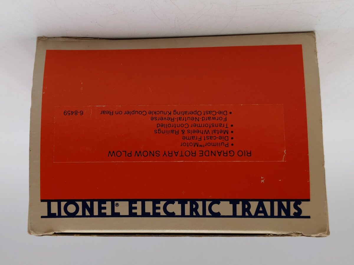 Lionel 6-8459 O Gauge Rio Grande Rotary Snow Plow #8459 LN/Box