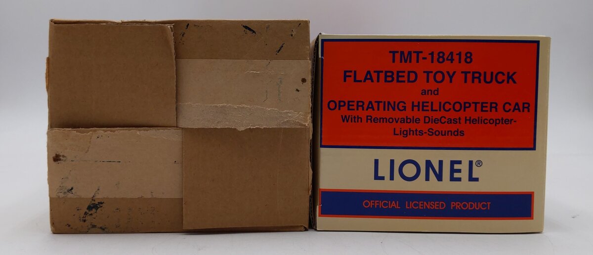 Lionel TMT-18418 O Flatbed Toy Truck & Operating Helicopter Car NIB