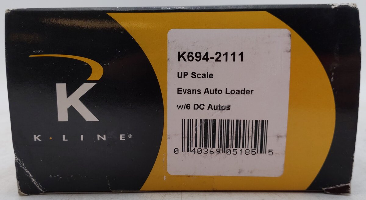 K-Line K694-2111 O Union Pacific Evans Auto Loader #53476 w/6 Diecast Cars EX/Box