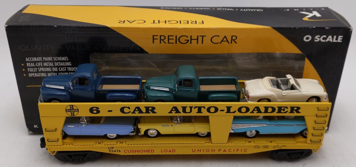 K-Line K694-2111 O Union Pacific Evans Auto Loader #53476 w/6 Diecast Cars EX/Box