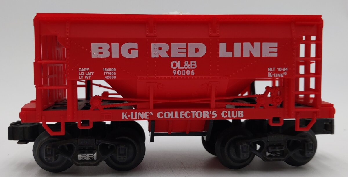 K-Line K90006 O Gauge K-Line Collectors Club 1994 Big Red Line Ore Car EX/Box