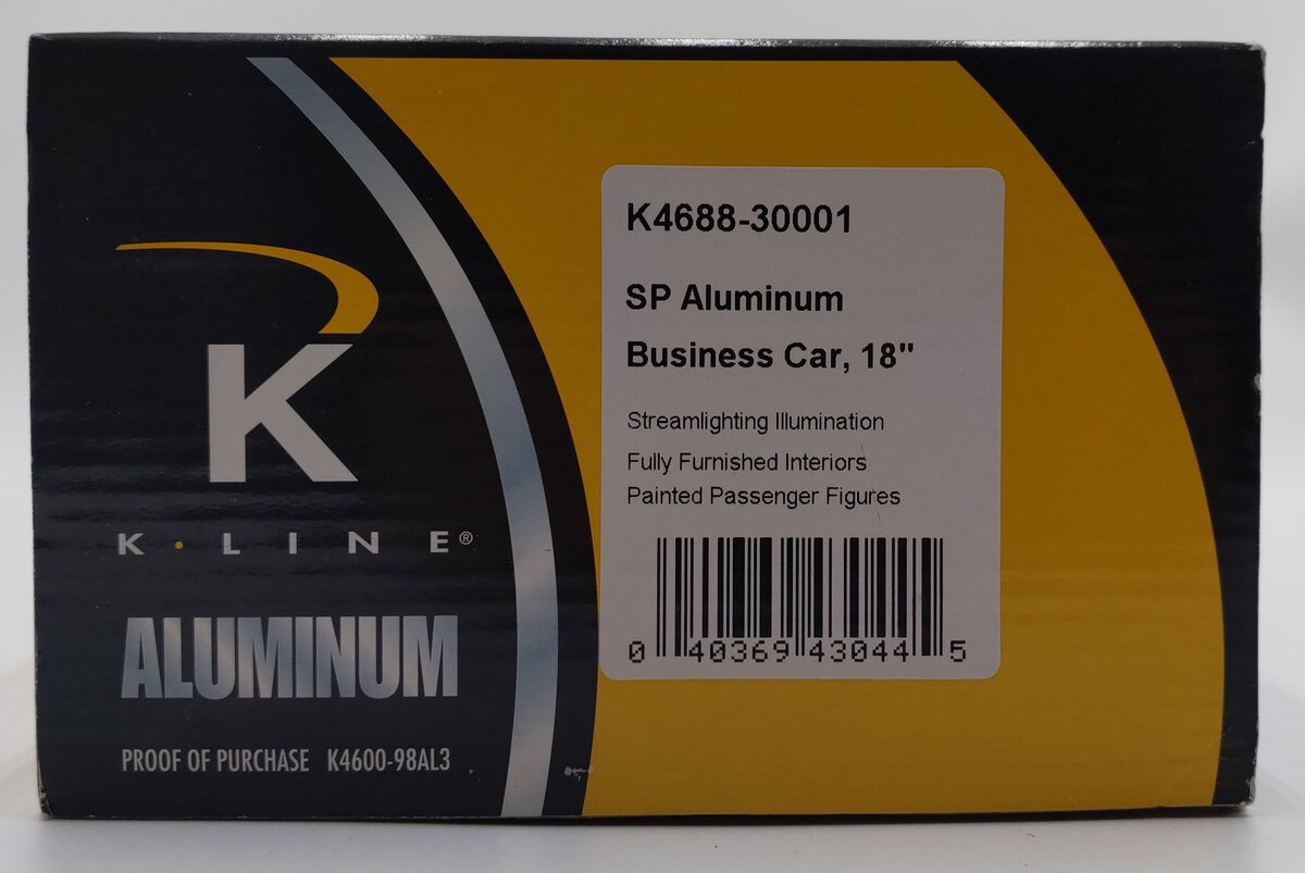 K-Line K4688-30001 O Southern Pacific Daylight 18" Aluminum Business Car #290 EX/Box