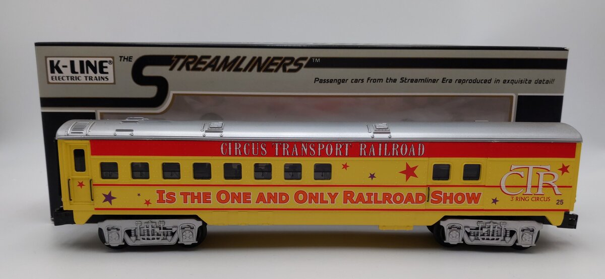 K-Line K4516-0025 O Circus Transport Railroad 13" Steamliner Combine Car #25 LN/Box