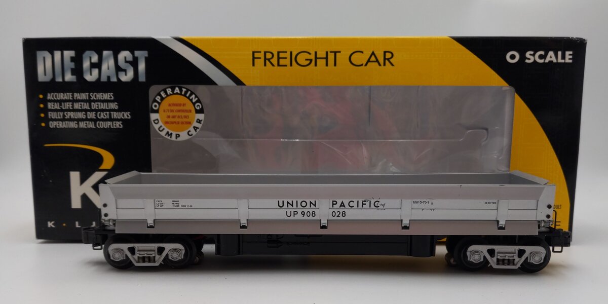 K-Line K712-2111 O Union Pacific Operating Coal Dump Car with Coal Load #908028 EX/Box