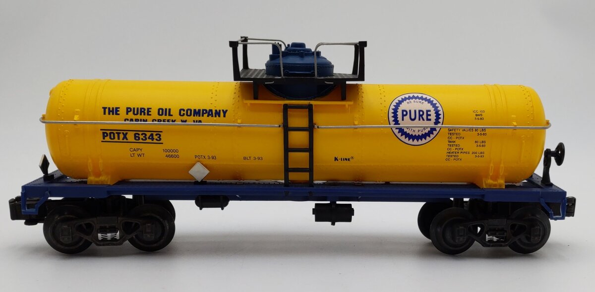 K-Line K6343 O Pure Oil Single Dome Tank Car EX/Box