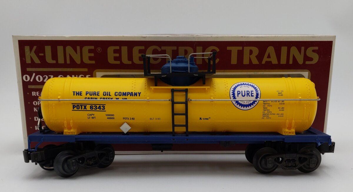 K-Line K6343 O Pure Oil Single Dome Tank Car EX/Box
