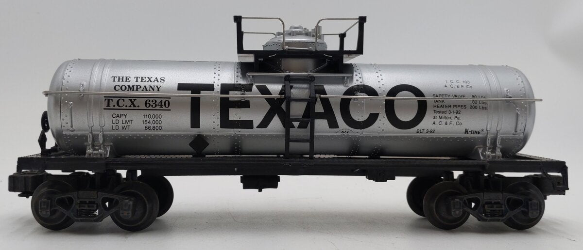K-Line K-6340 O Texaco Single Dome Classic Tank Car EX/Box