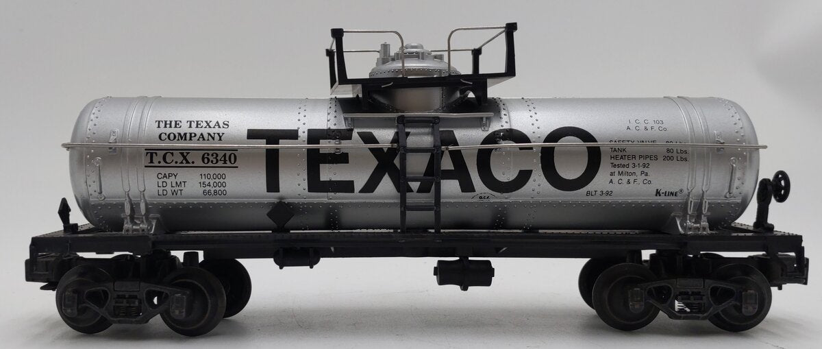 K-Line K-6340 O Texaco Single Dome Classic Tank Car EX/Box