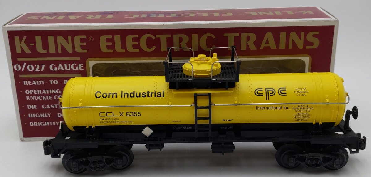 K-Line K6355 O Corn Industrial Classic Tank Car #6355 EX/Box