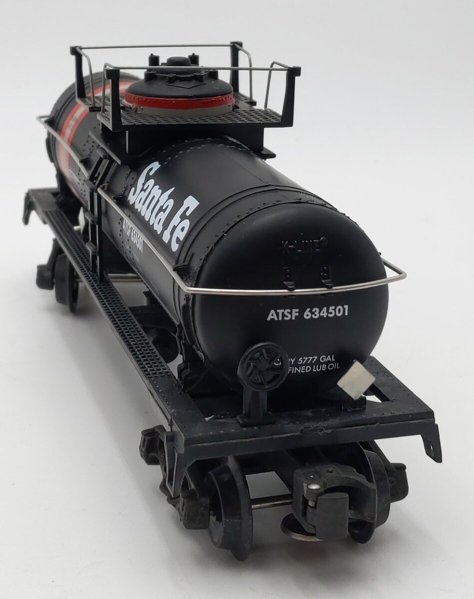 K-Line K-634501 O Gauge Santa Fe Black Single Dome Tank Car EX/Box